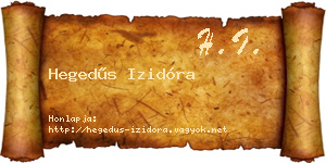 Hegedűs Izidóra névjegykártya